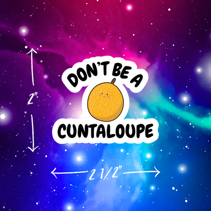 Don't Be A Cuntaloupe Vinyl Sticker
