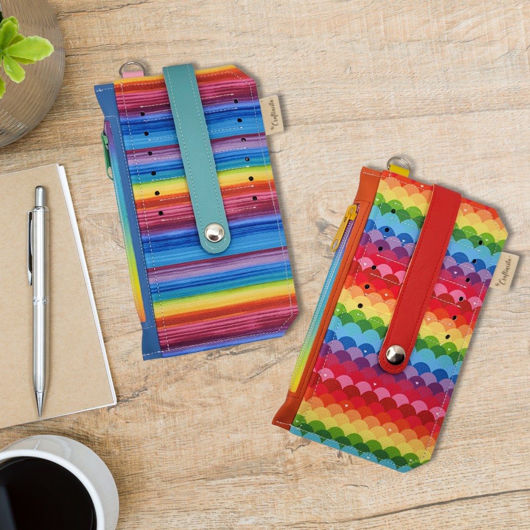 Rainbow Waves Vinyl Slim Wallet
