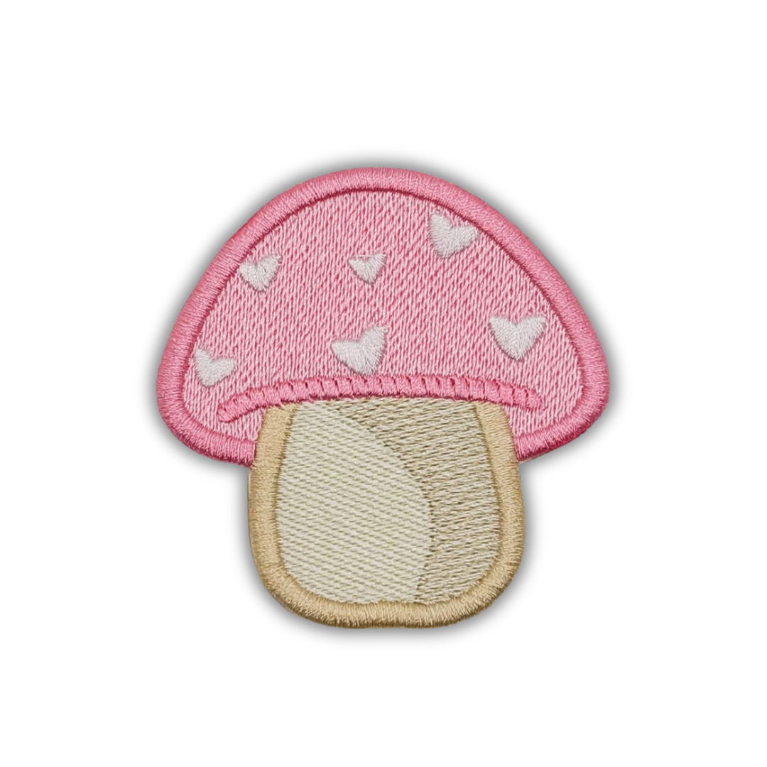 Heart Toadstool Embroidered Patch