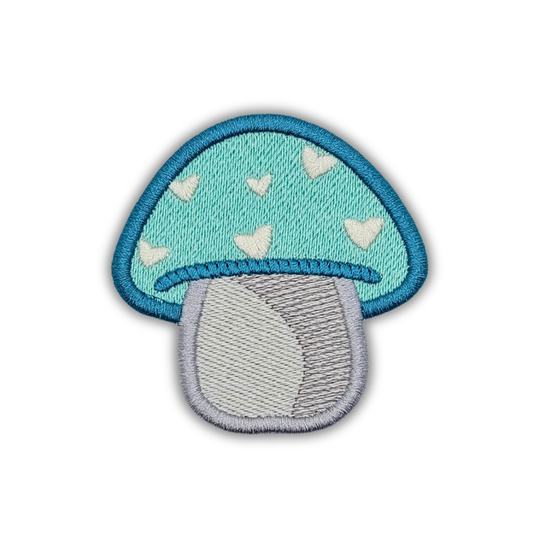 Heart Toadstool Embroidered Patch