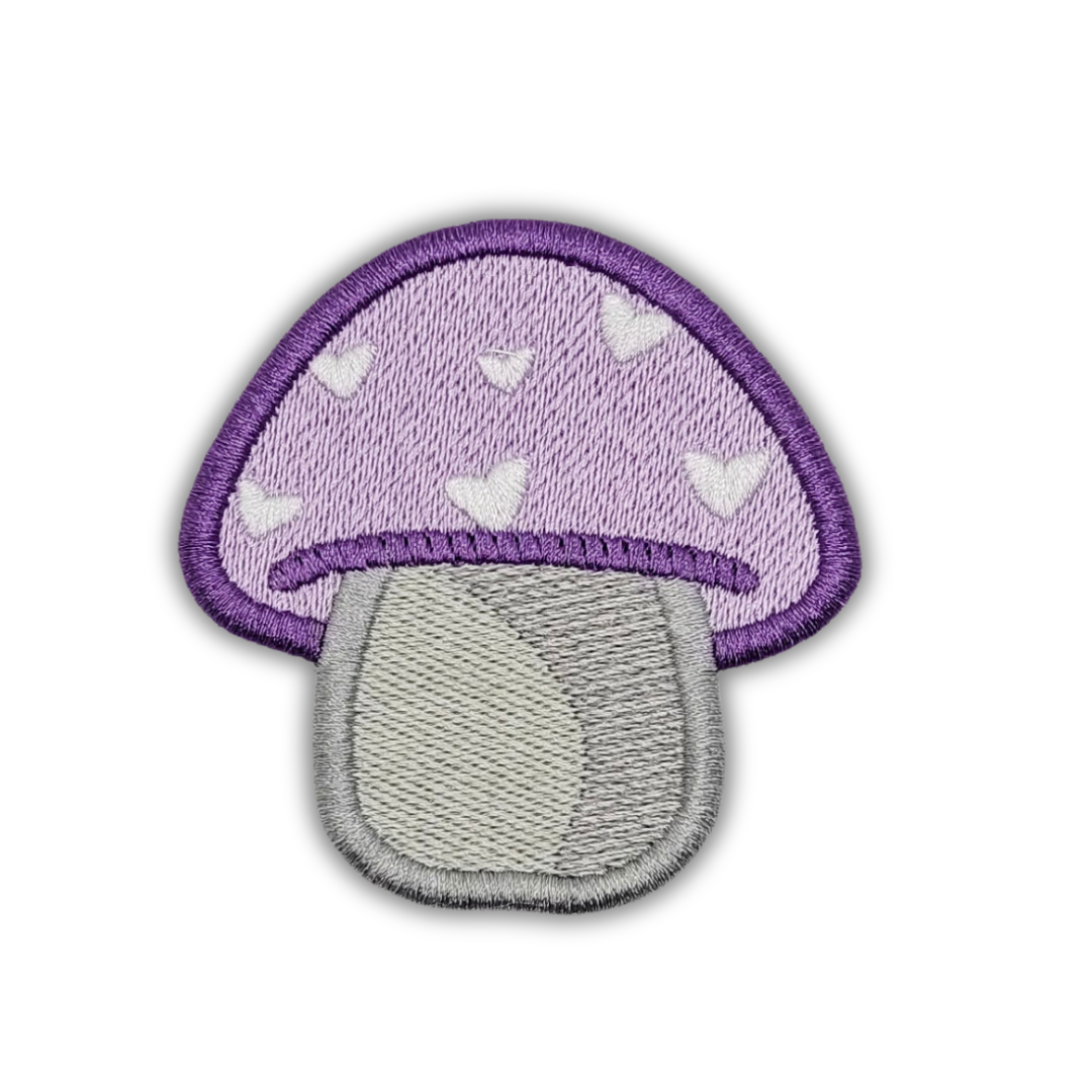 Heart Toadstool Embroidered Patch