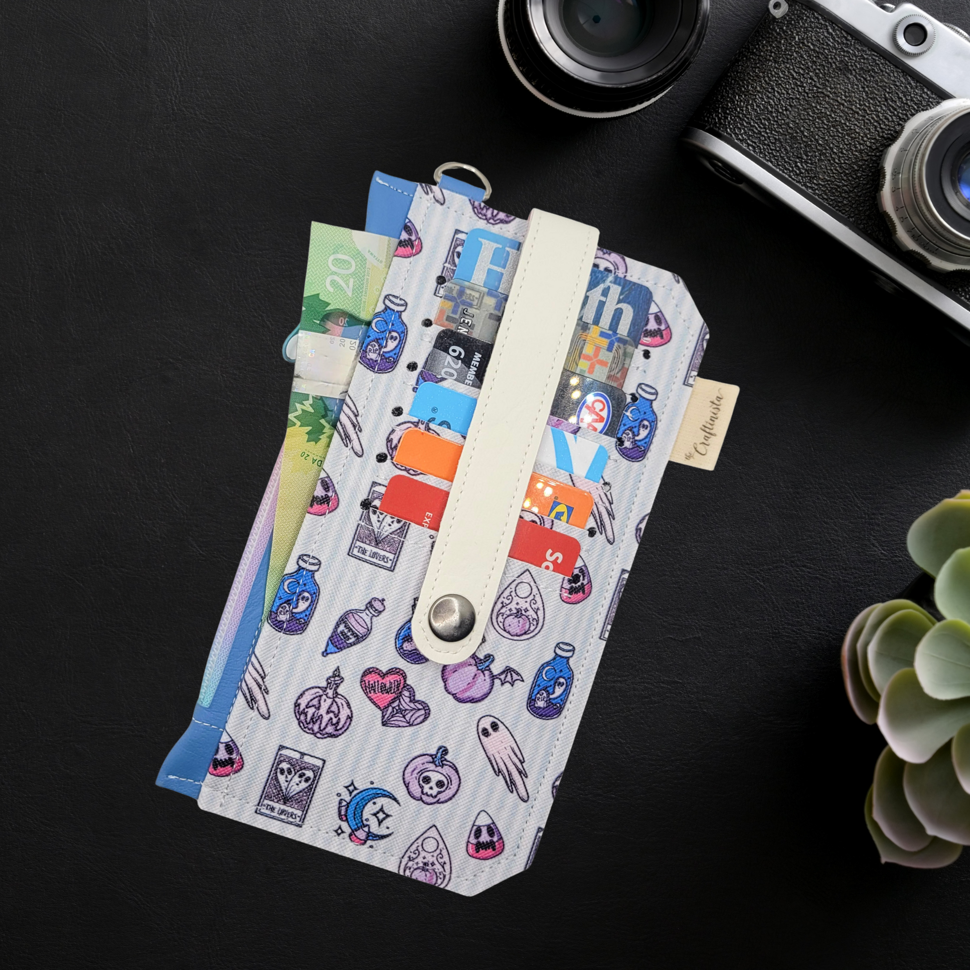 Witchy Vibes Stripes Vinyl Slim Wallet