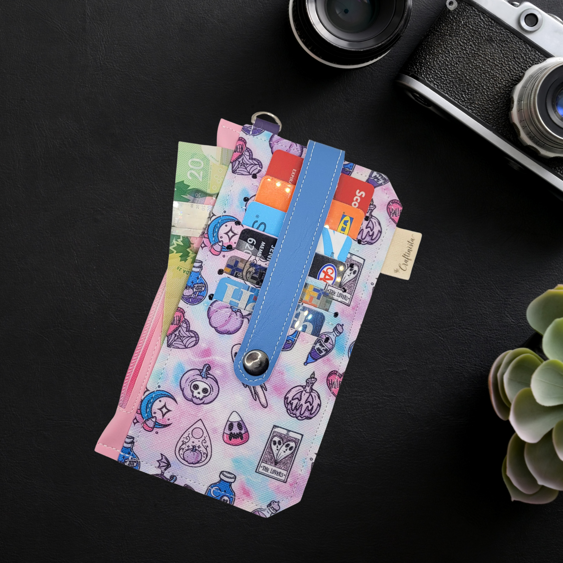 Witchy Vibes Tie-Dye Vinyl Slim Wallet
