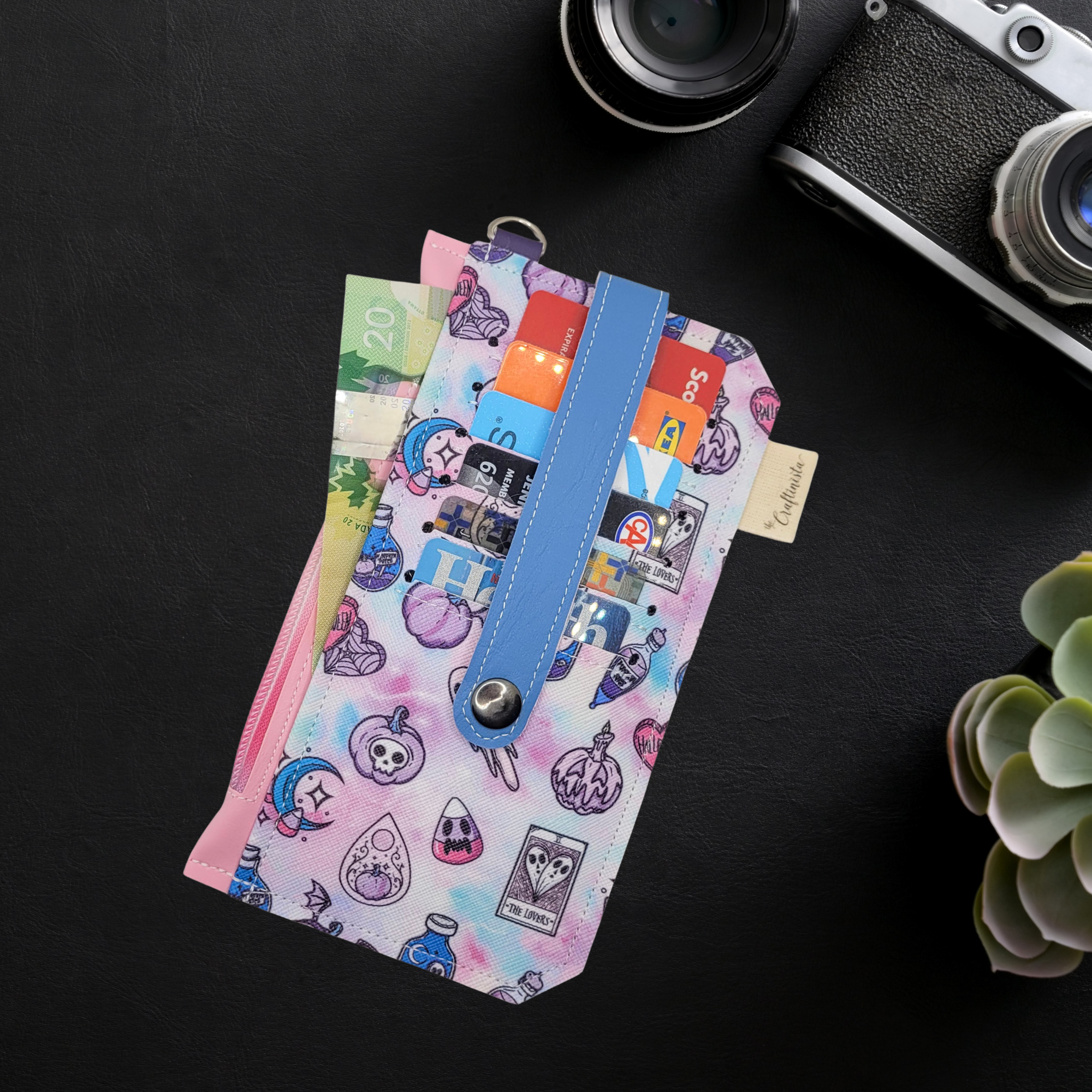 Witchy Vibes Tie-Dye Vinyl Slim Wallet