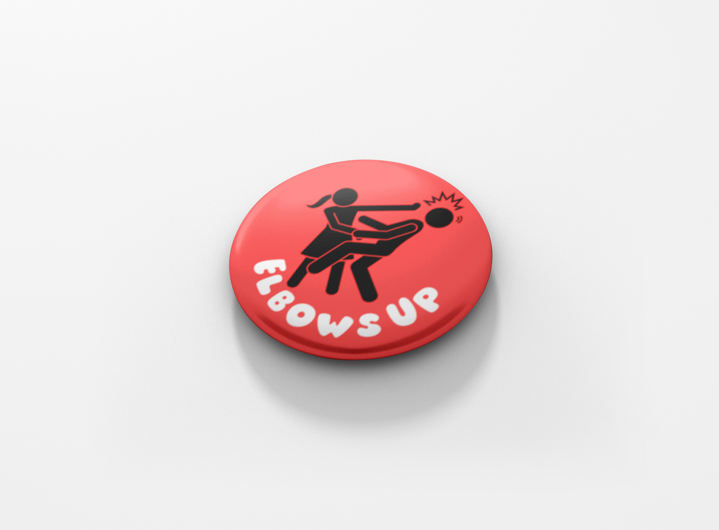 Elbows Up Pinback Button