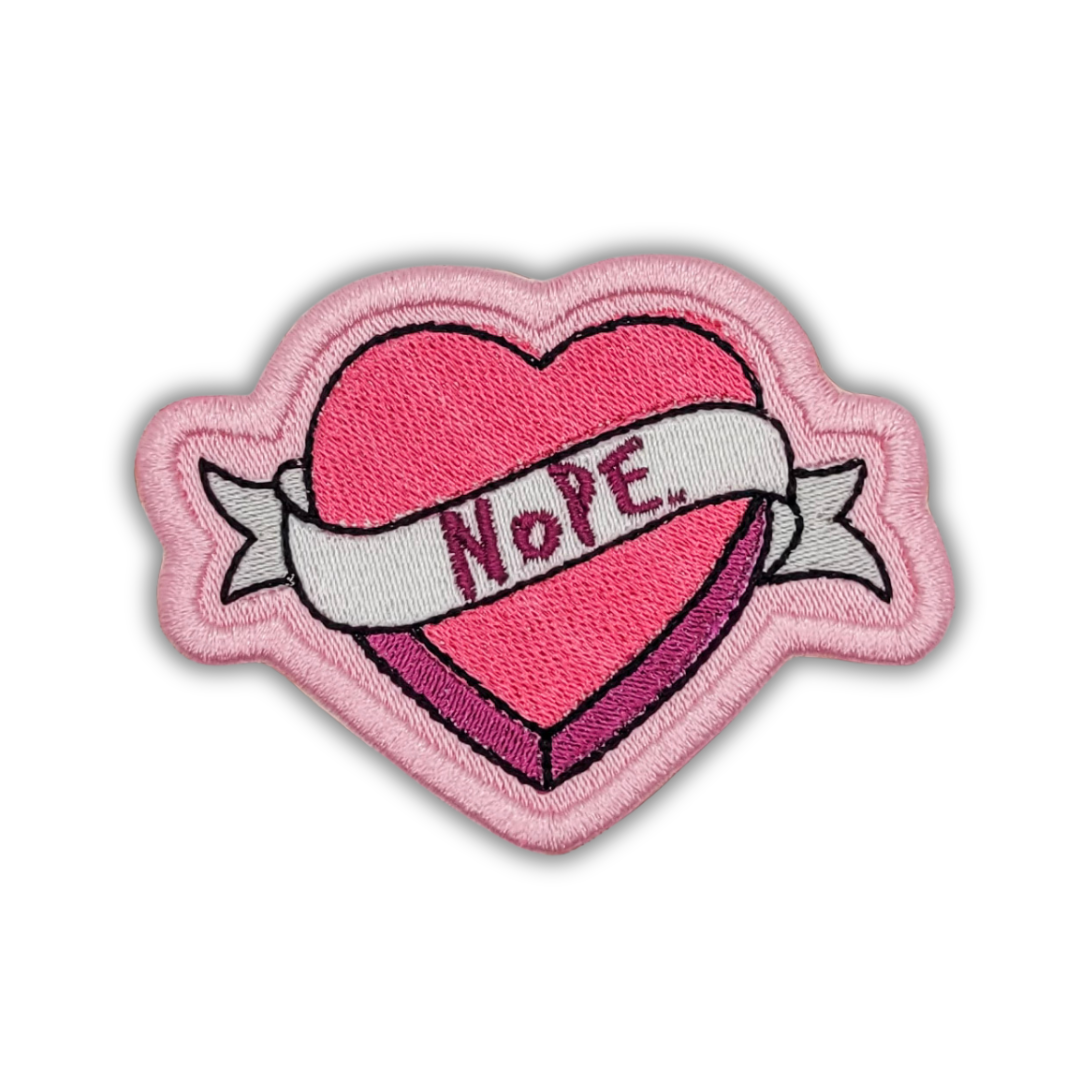 Nope Heart Embroidered Patch