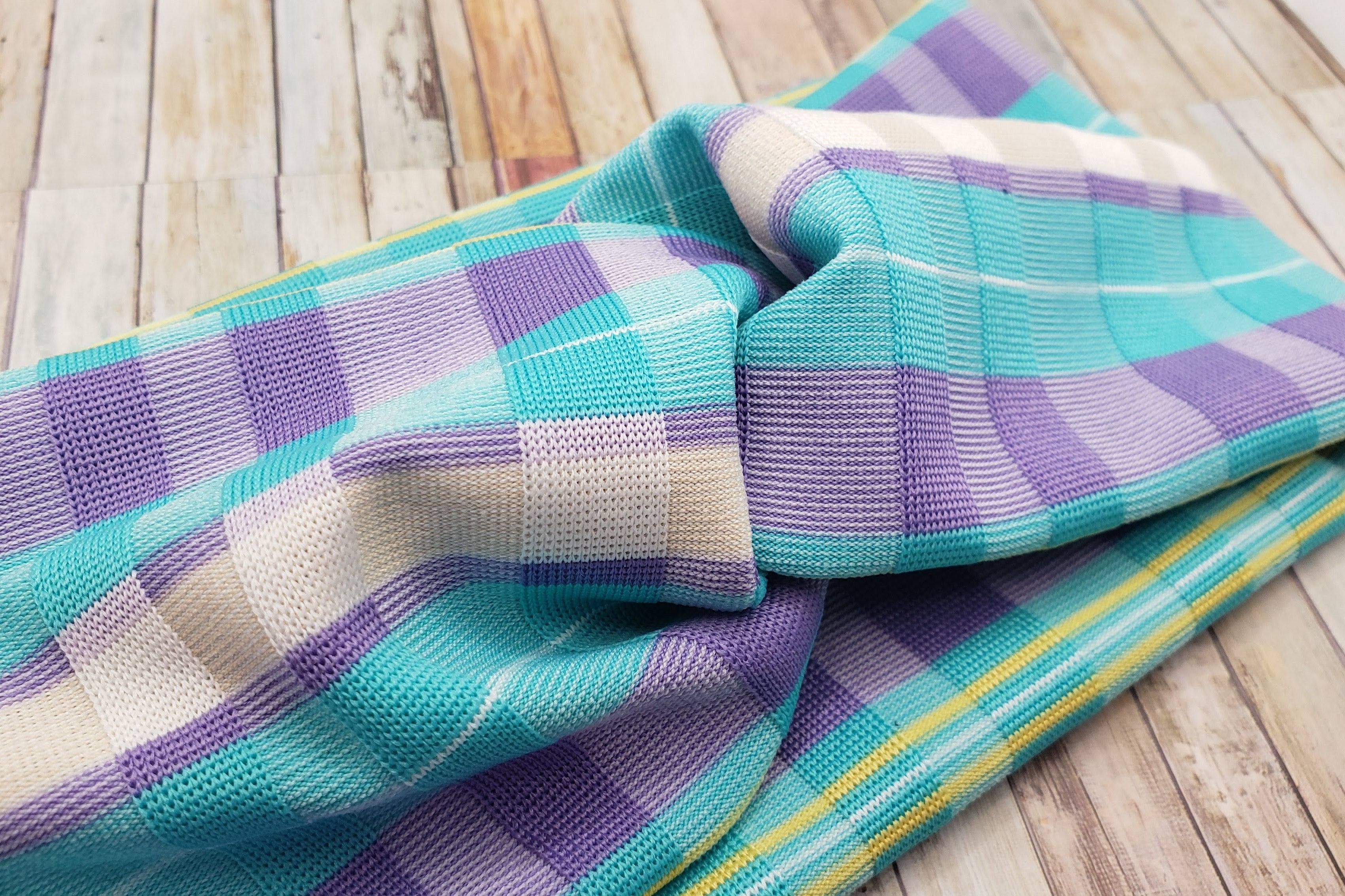 Pastel Plaid Stretch Knit Headband