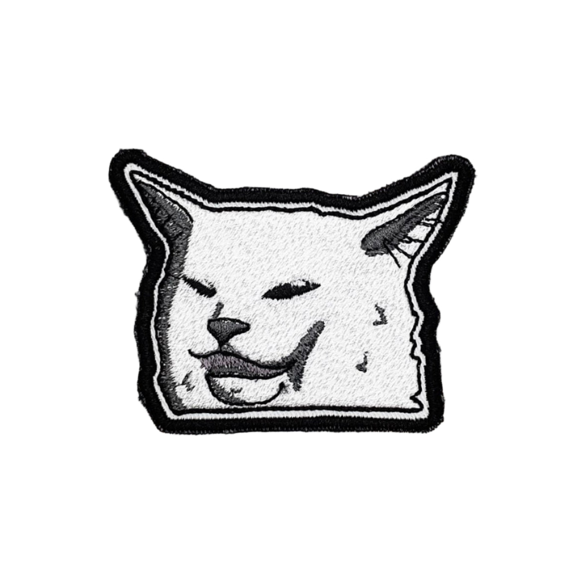 Parche bordado de gato sarcástico