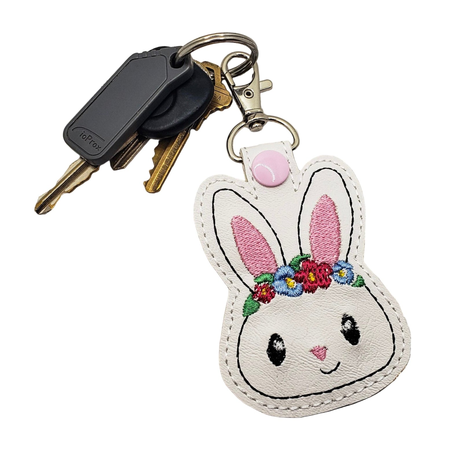 Floral Bunny Keychain
