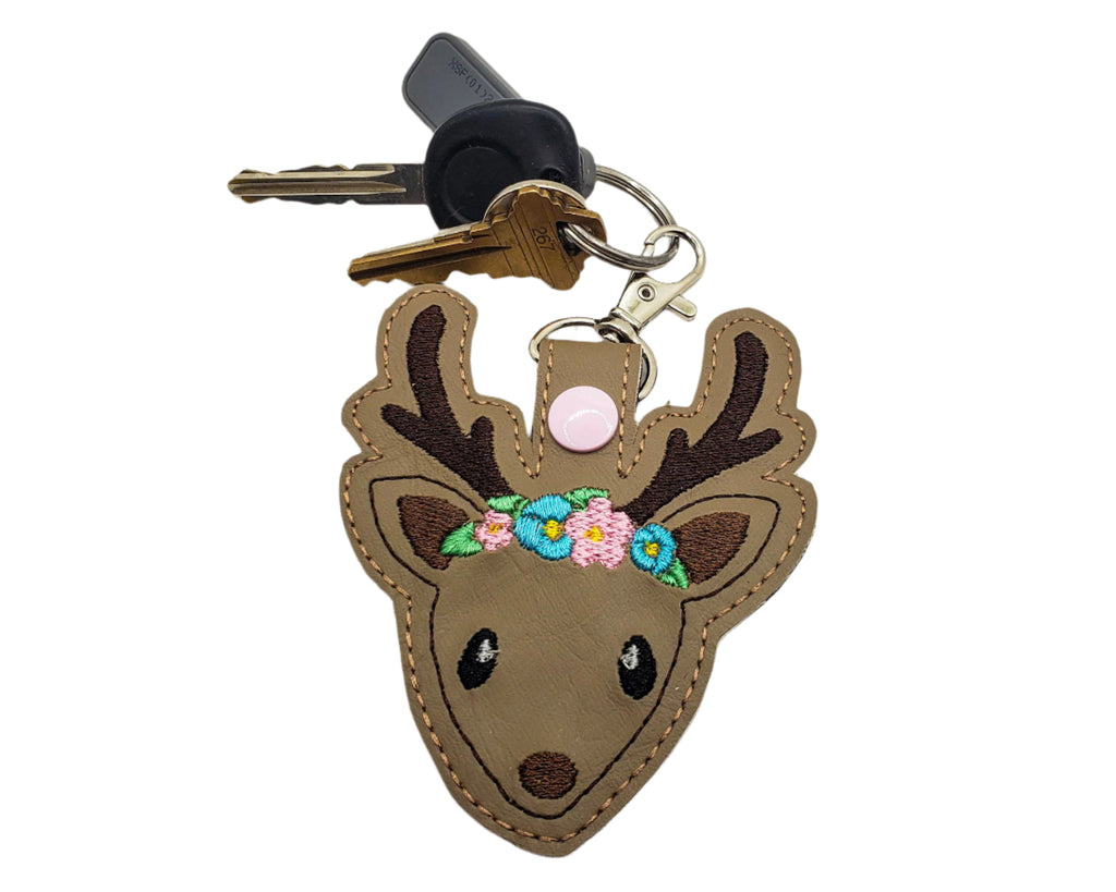 Floral Buck Keychain