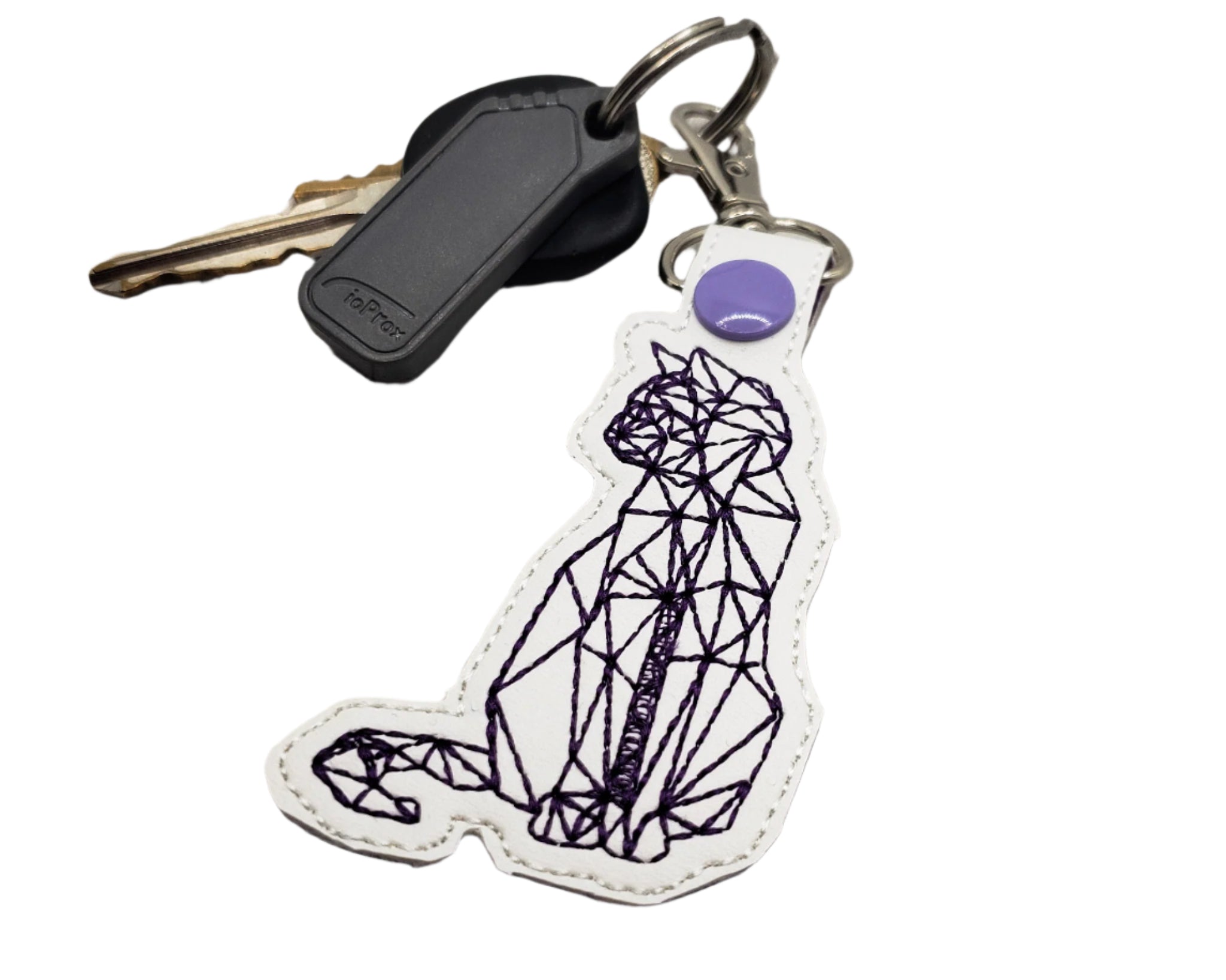Geometric Cat Keychain
