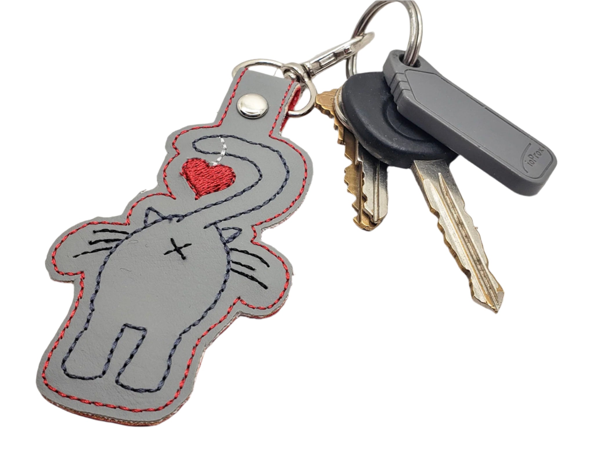 Cat Butt Vinyl Embroidered Keychain