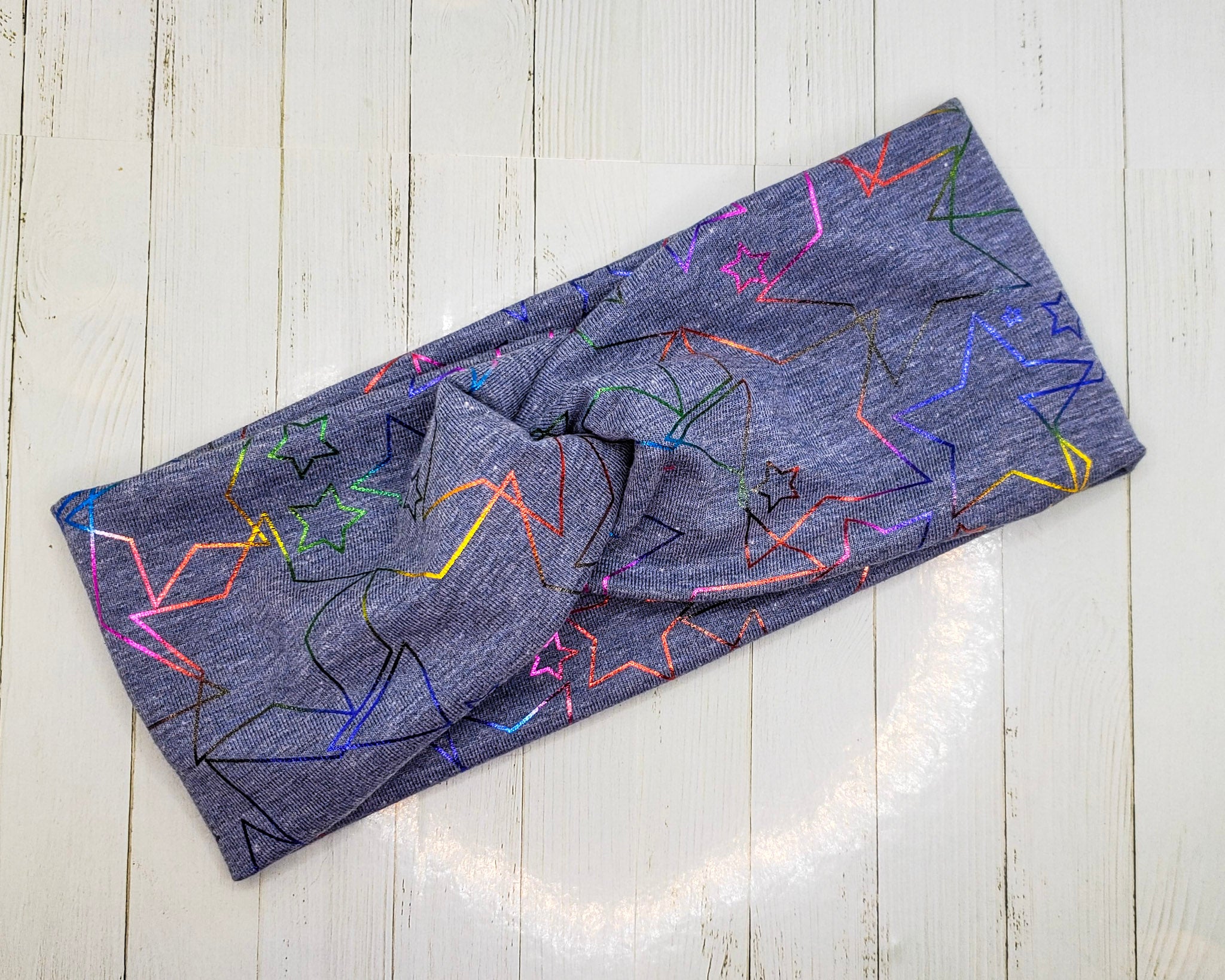 Rainbow Stars Knit Headband