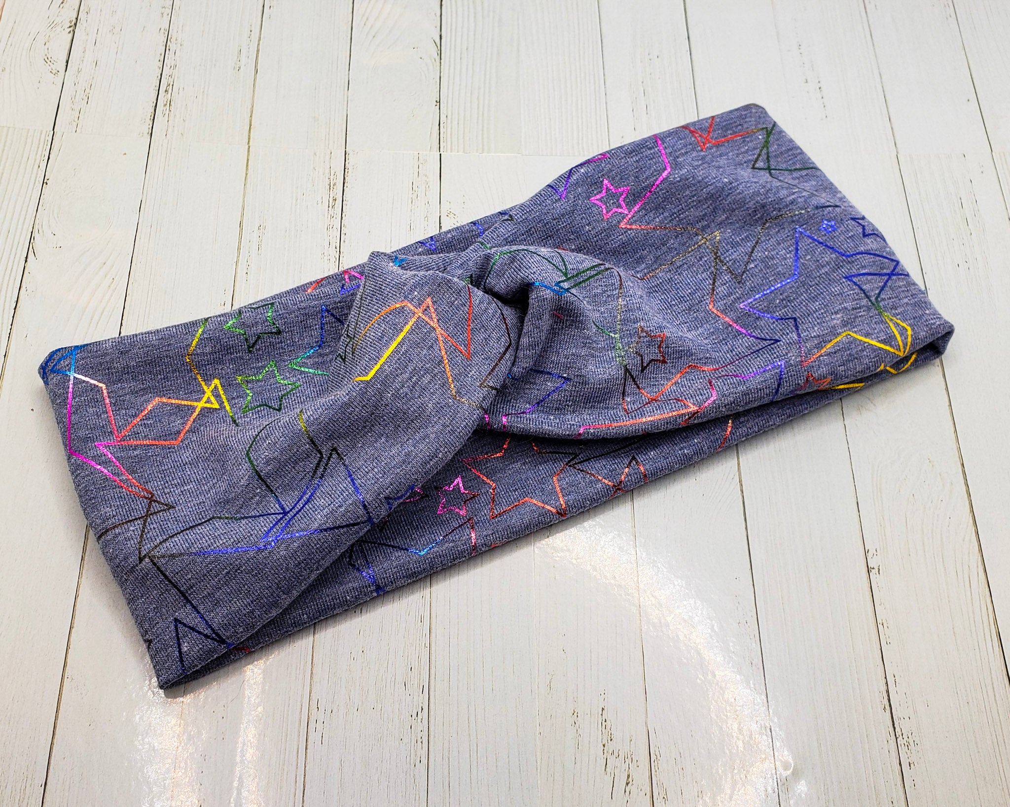Rainbow Stars Knit Headband