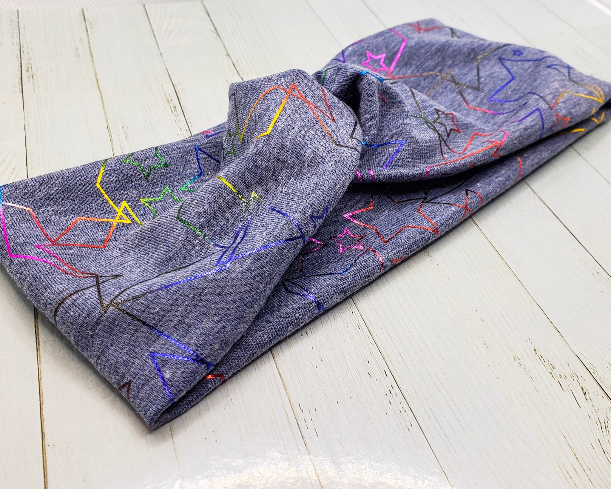 Rainbow Stars Knit Headband