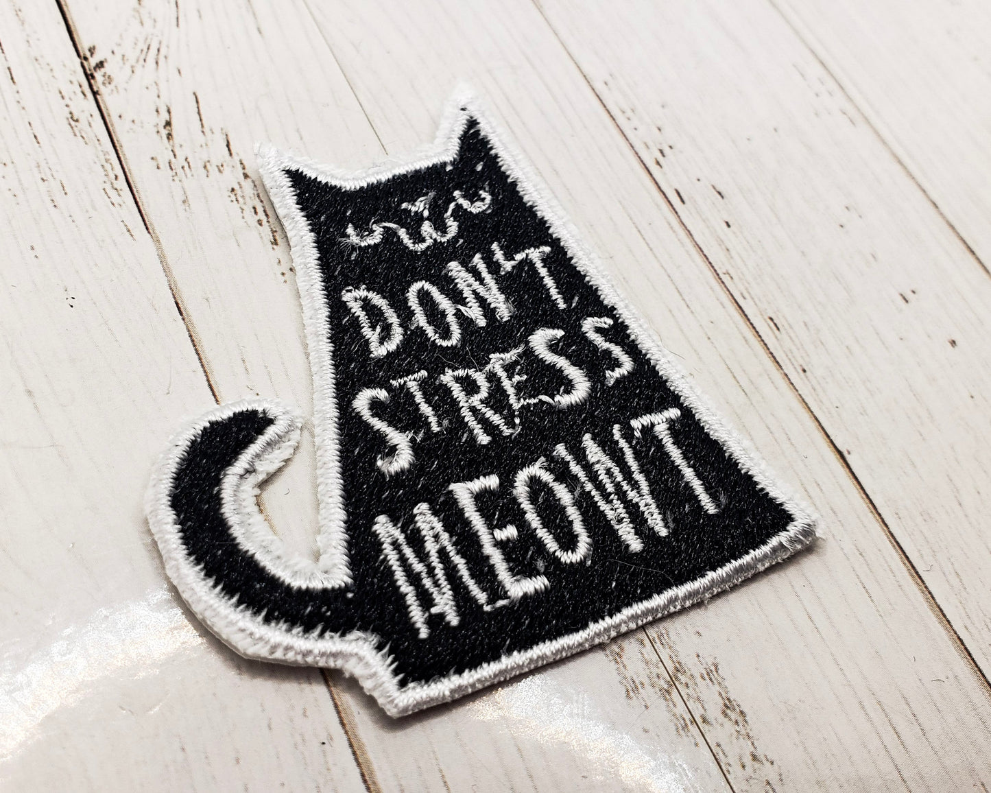Don't Stress Meowt Cat Embroidered Iron On Patch