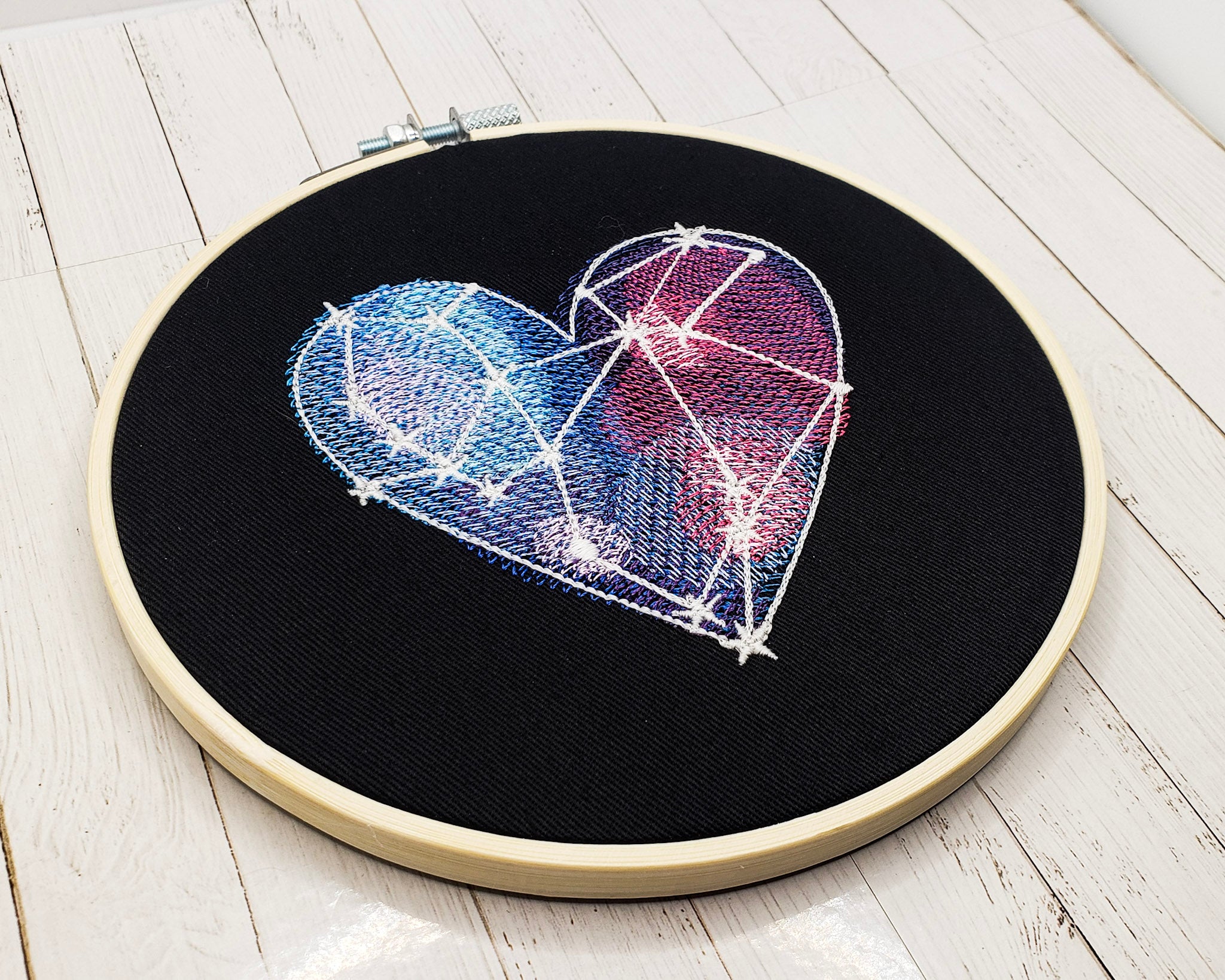 Galaxy Heart Embroidered Wall Hanging - 6" Hoop