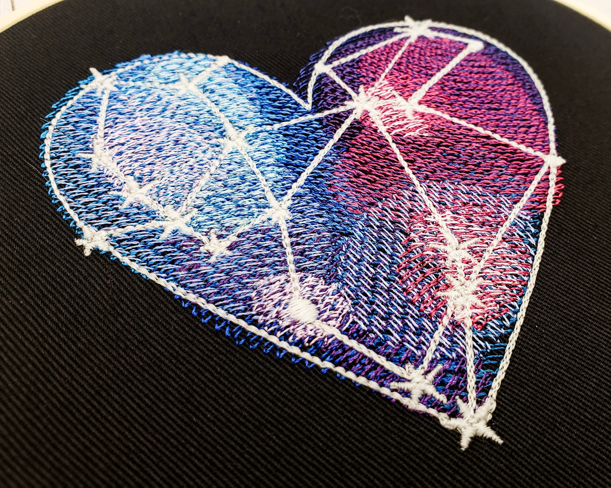 Galaxy Heart Embroidered Wall Hanging - 6" Hoop