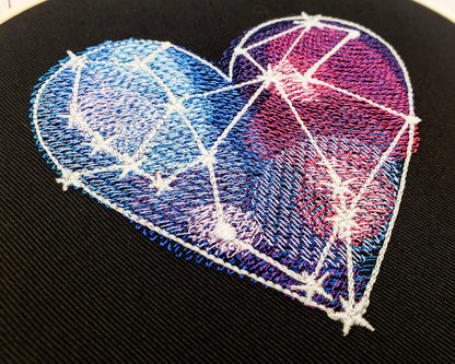 6" Galaxy Heart Embroidered Wall Hanging