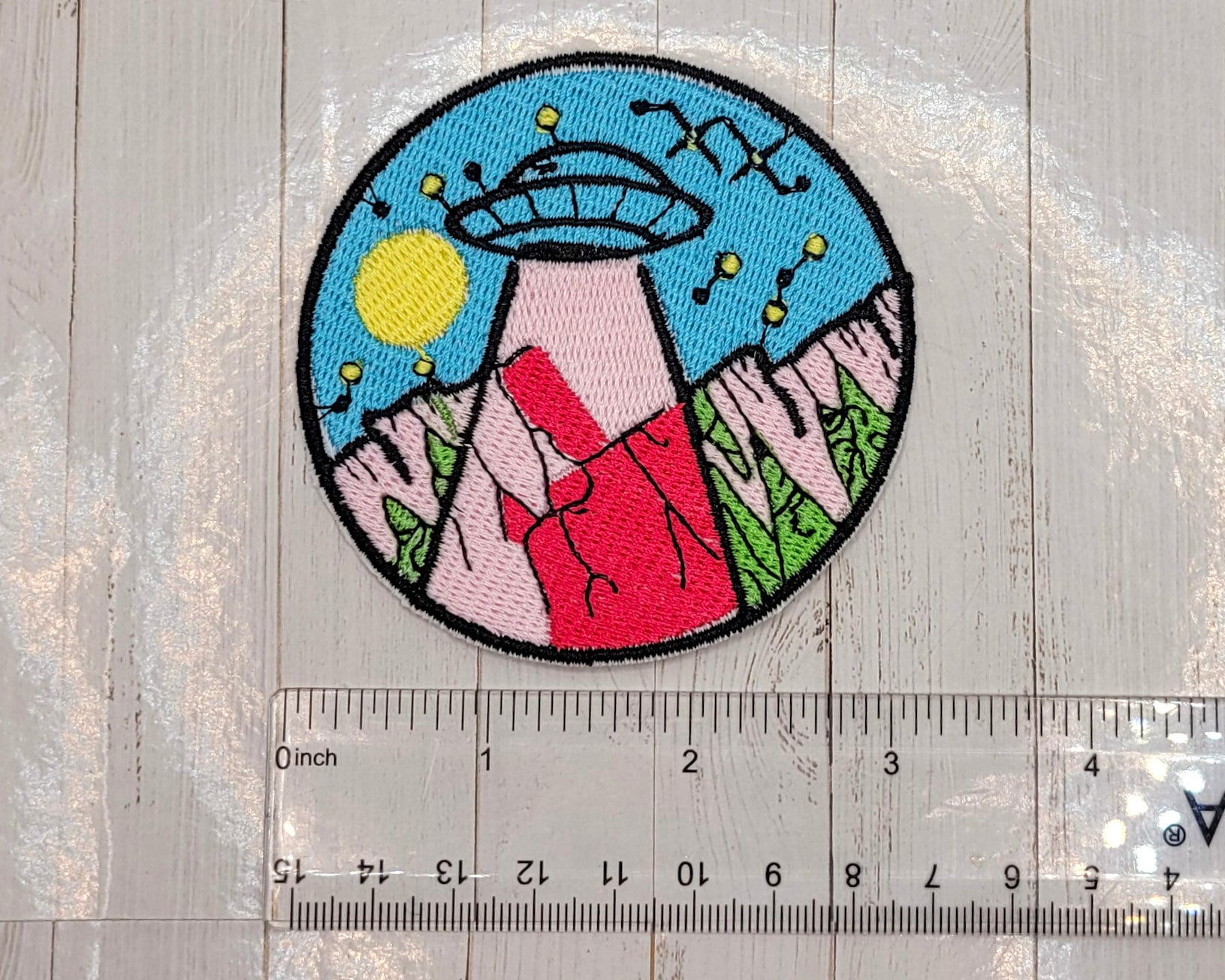 Beam Me Up Embroidered Iron On Patch