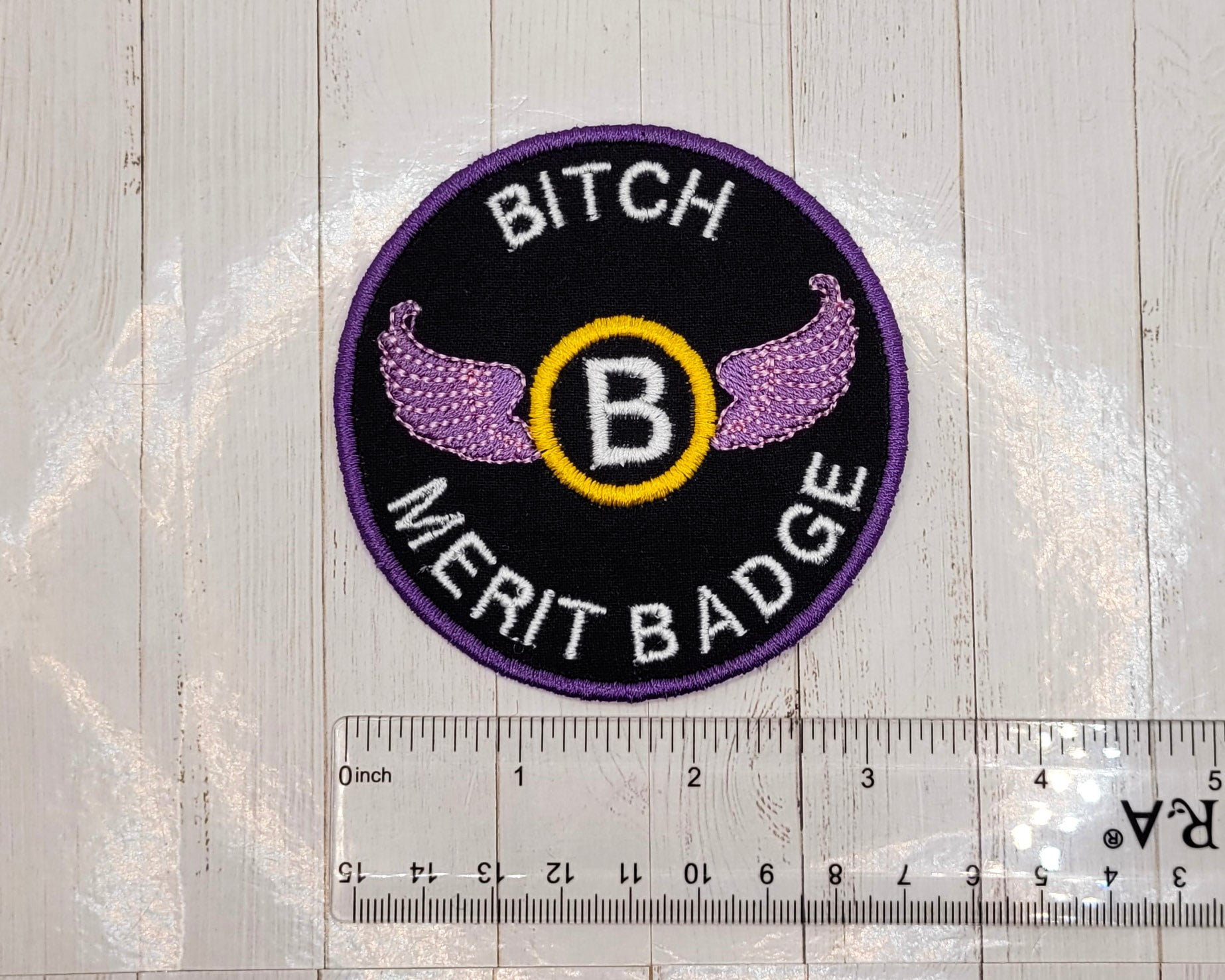 Bitch Merit Badge Embroidered Iron On Patch