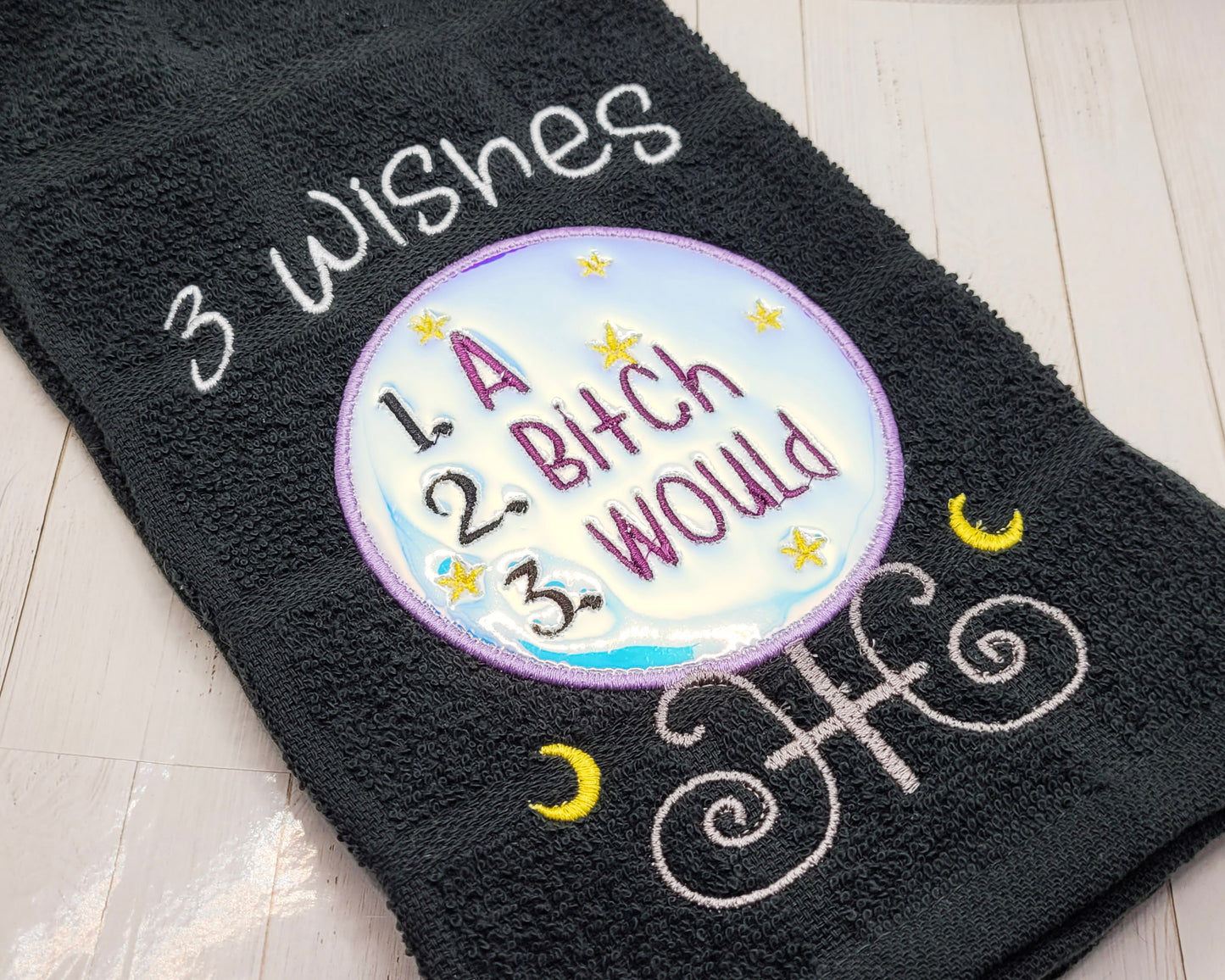 3 Wishes Embroidered Hand & Tea Towel