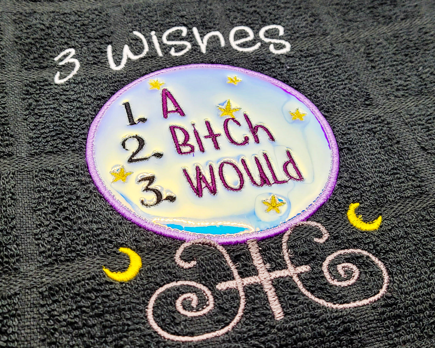 3 Wishes Embroidered Hand & Tea Towel