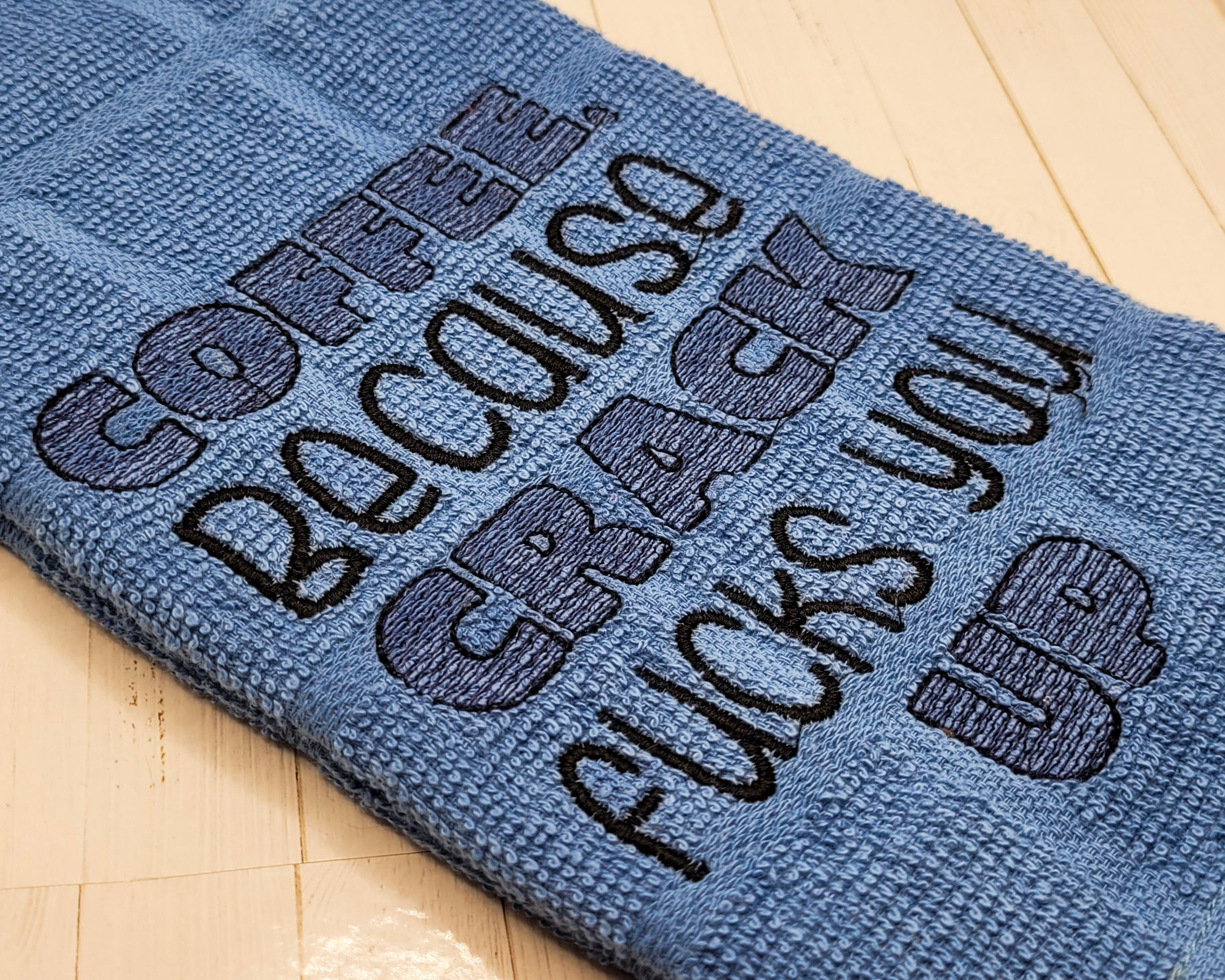 Coffee Because Crack Fucks You Up Embroidered Hand & Tea Towel
