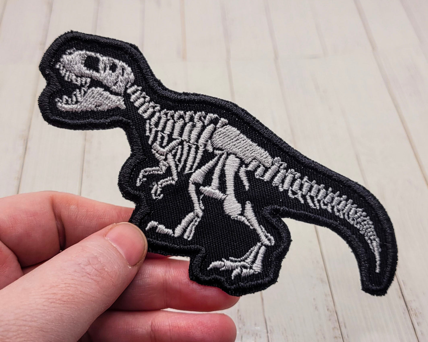 T-Rex Skeleton Embroidered Patch