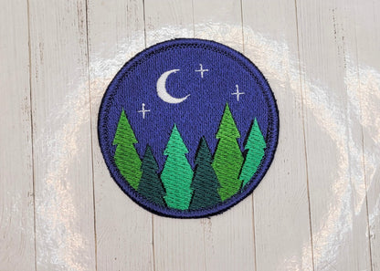 Forest Night Embroidered Patch