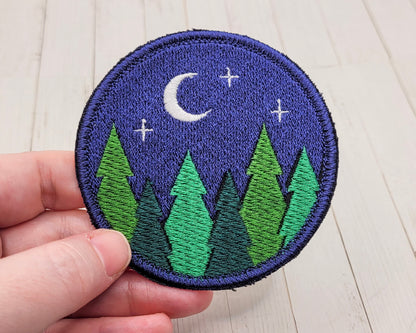 Forest Night Embroidered Patch