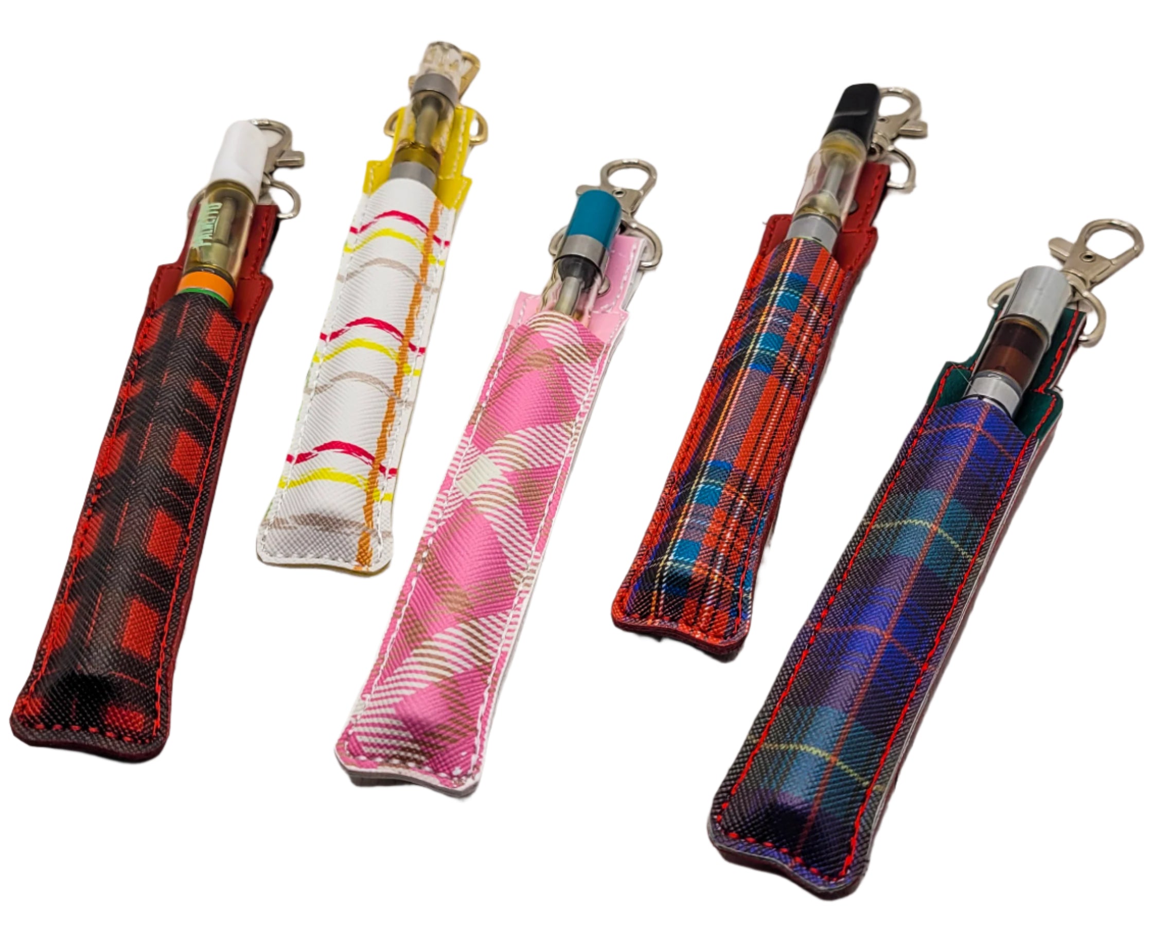Pink Plaid Vape Vinyl Pen Case