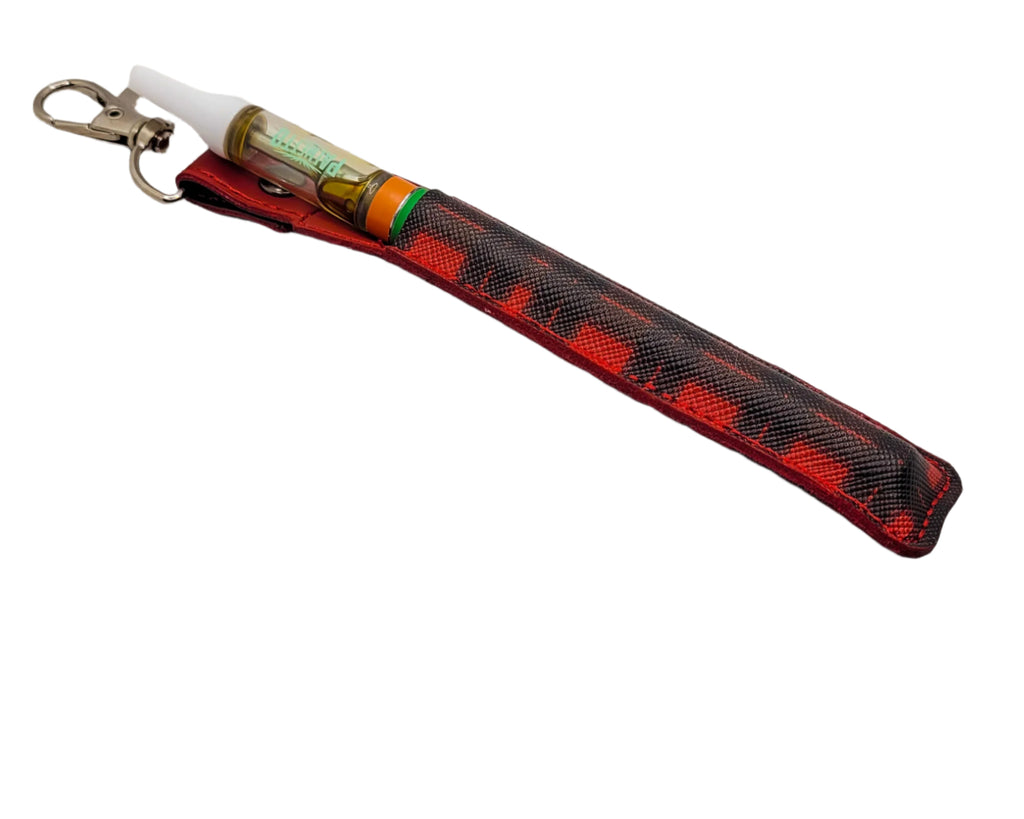 Estuche y soporte para vaporizador con diseño de cuadros de búfalo en rojo y negro