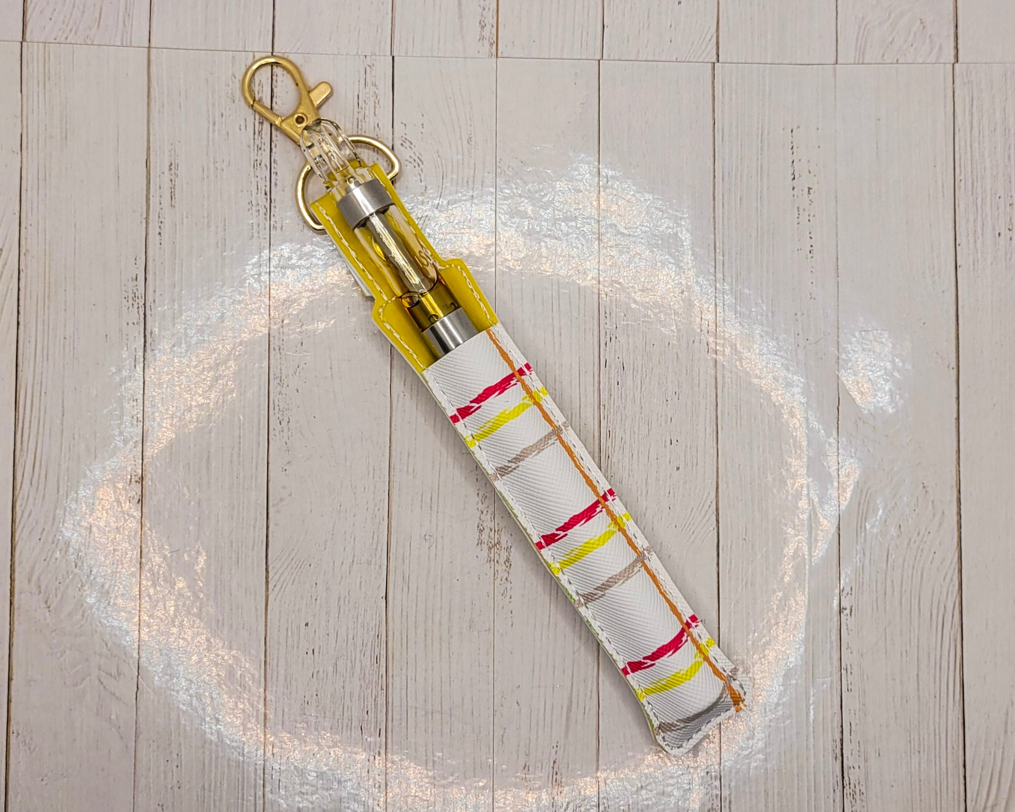 Sunshine Plaid Vinyl Pen Case