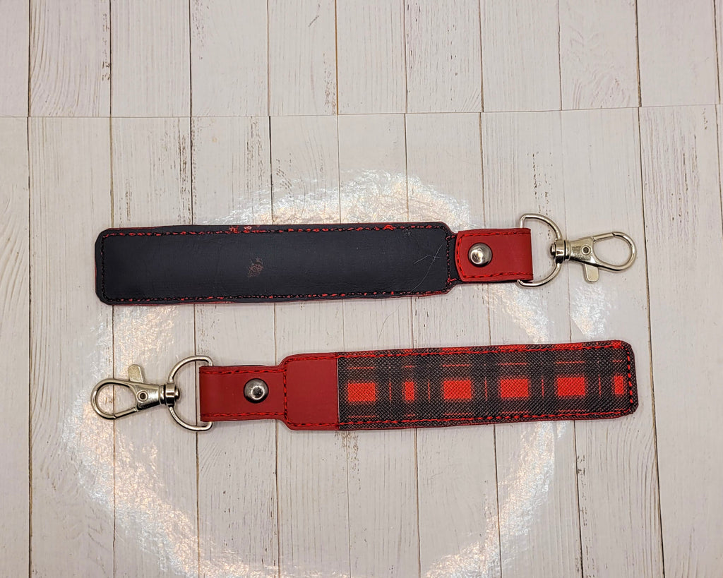Estuche y soporte para vaporizador con diseño de cuadros de búfalo en rojo y negro