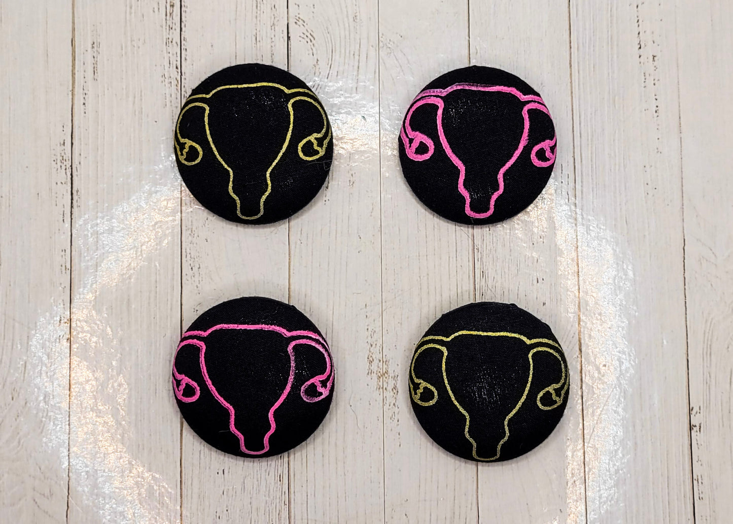 Uterus Fabric Button Pin