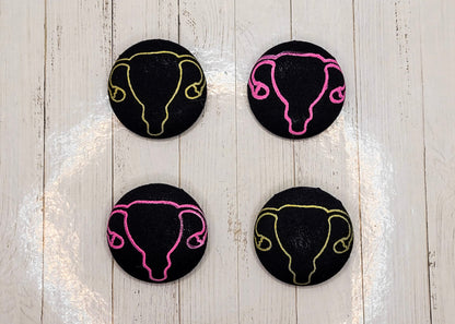 Uterus Fabric Button Pin