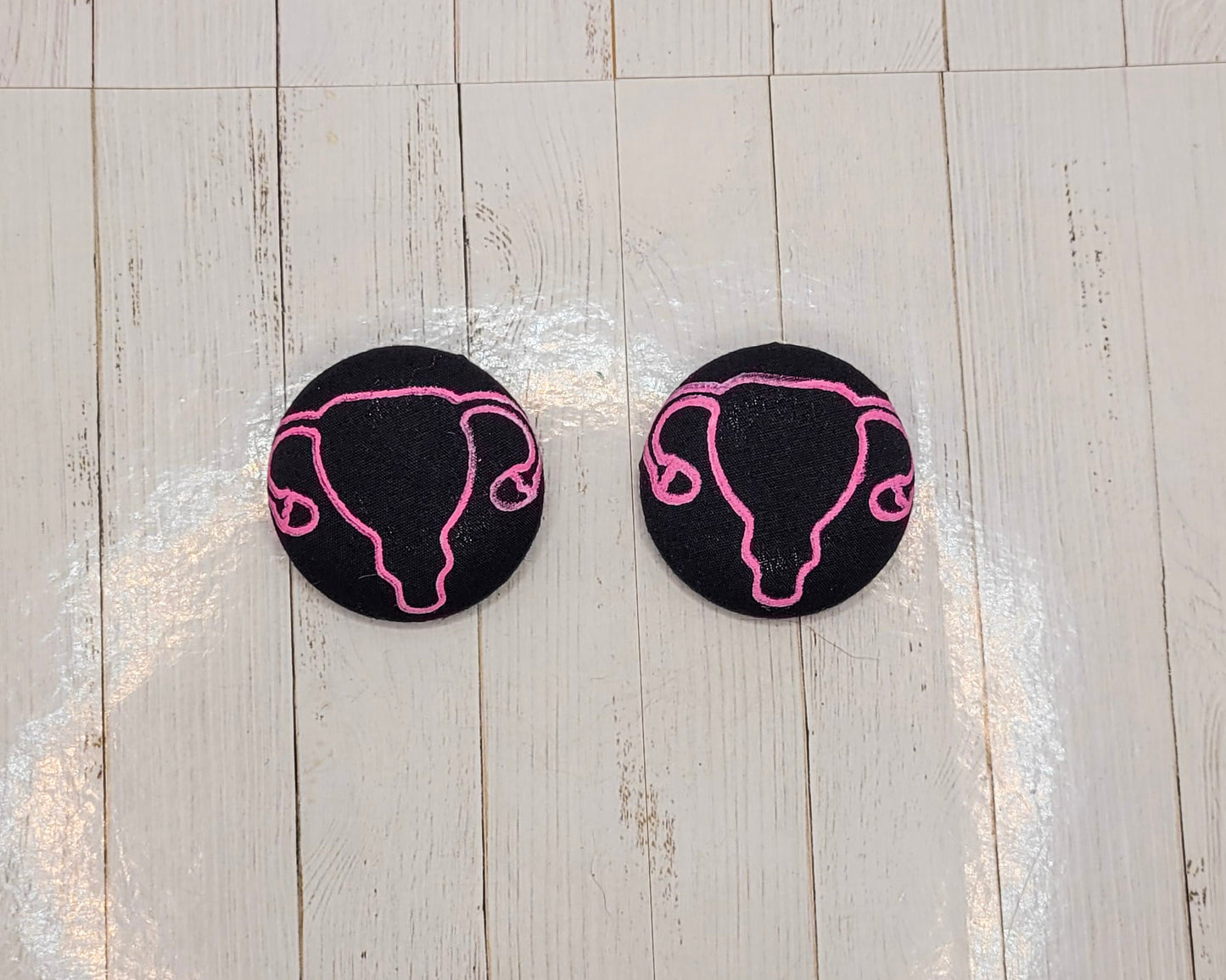 Uterus Fabric Button Pin