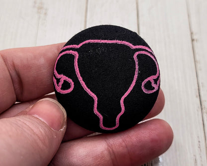 Uterus Fabric Button Pin