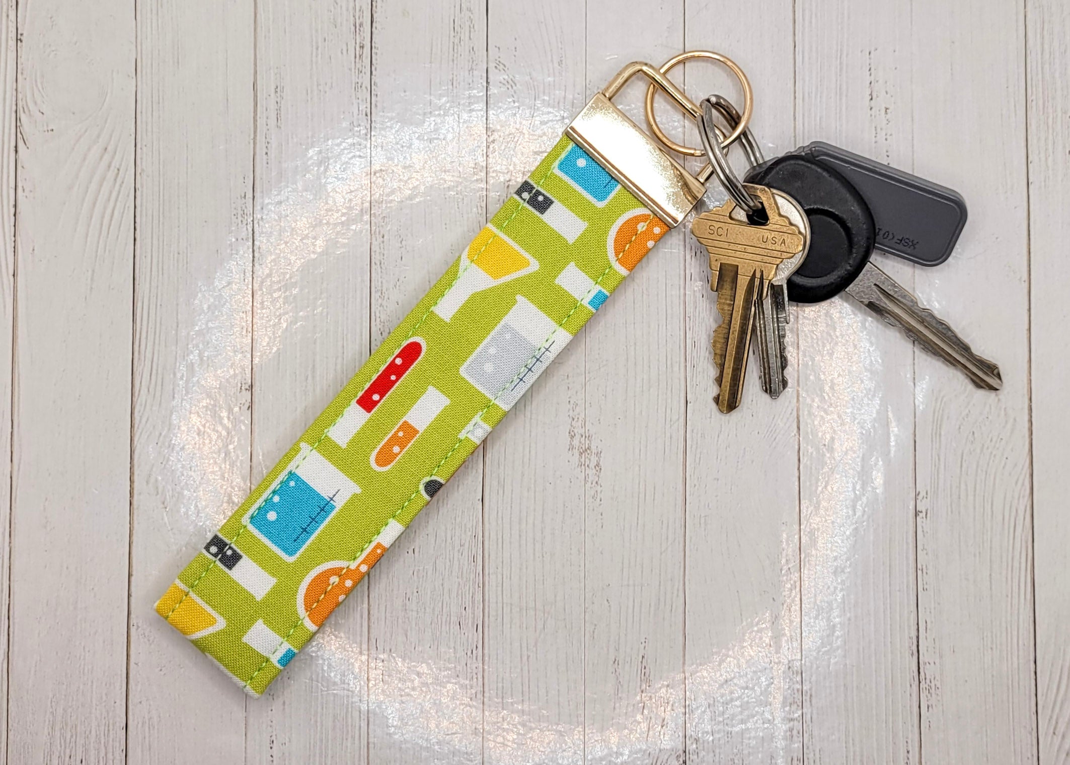 Science Lab Wristlet Key Strap