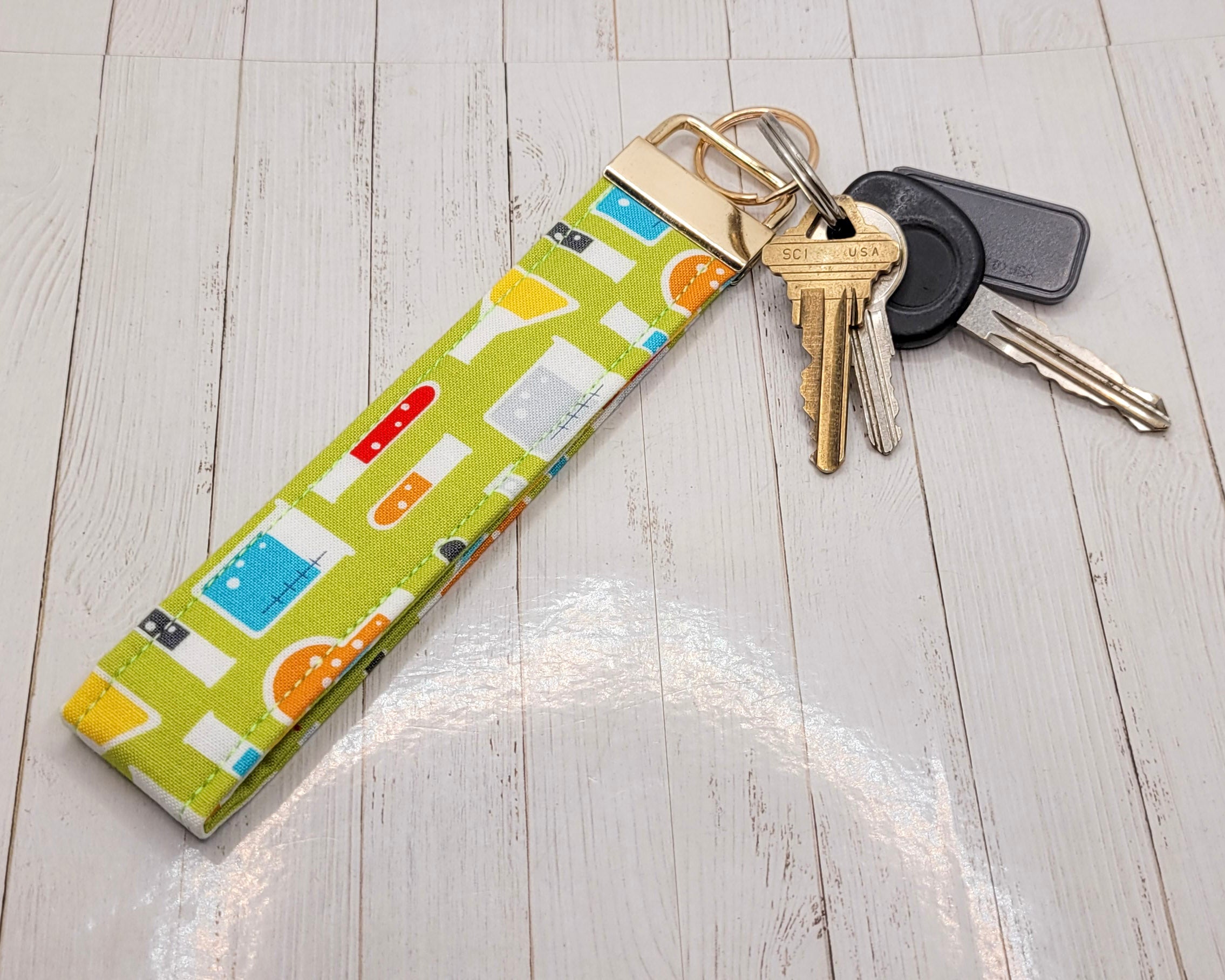 Science Lab Wristlet Key Strap