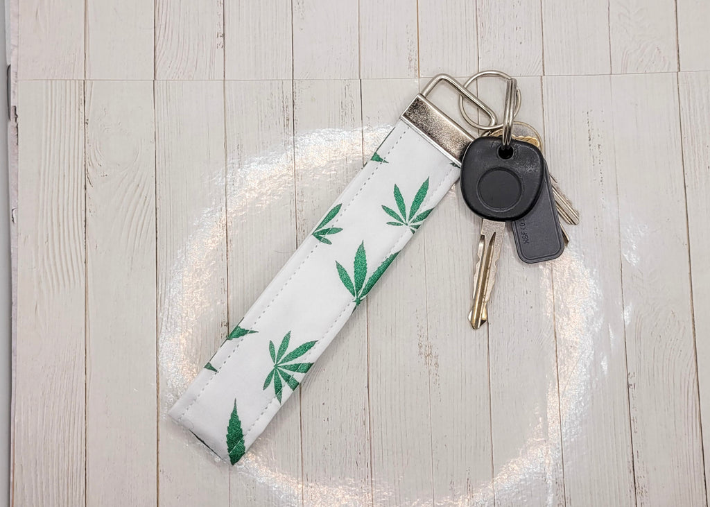 Cannabis Leaf Wristlet Key Strap