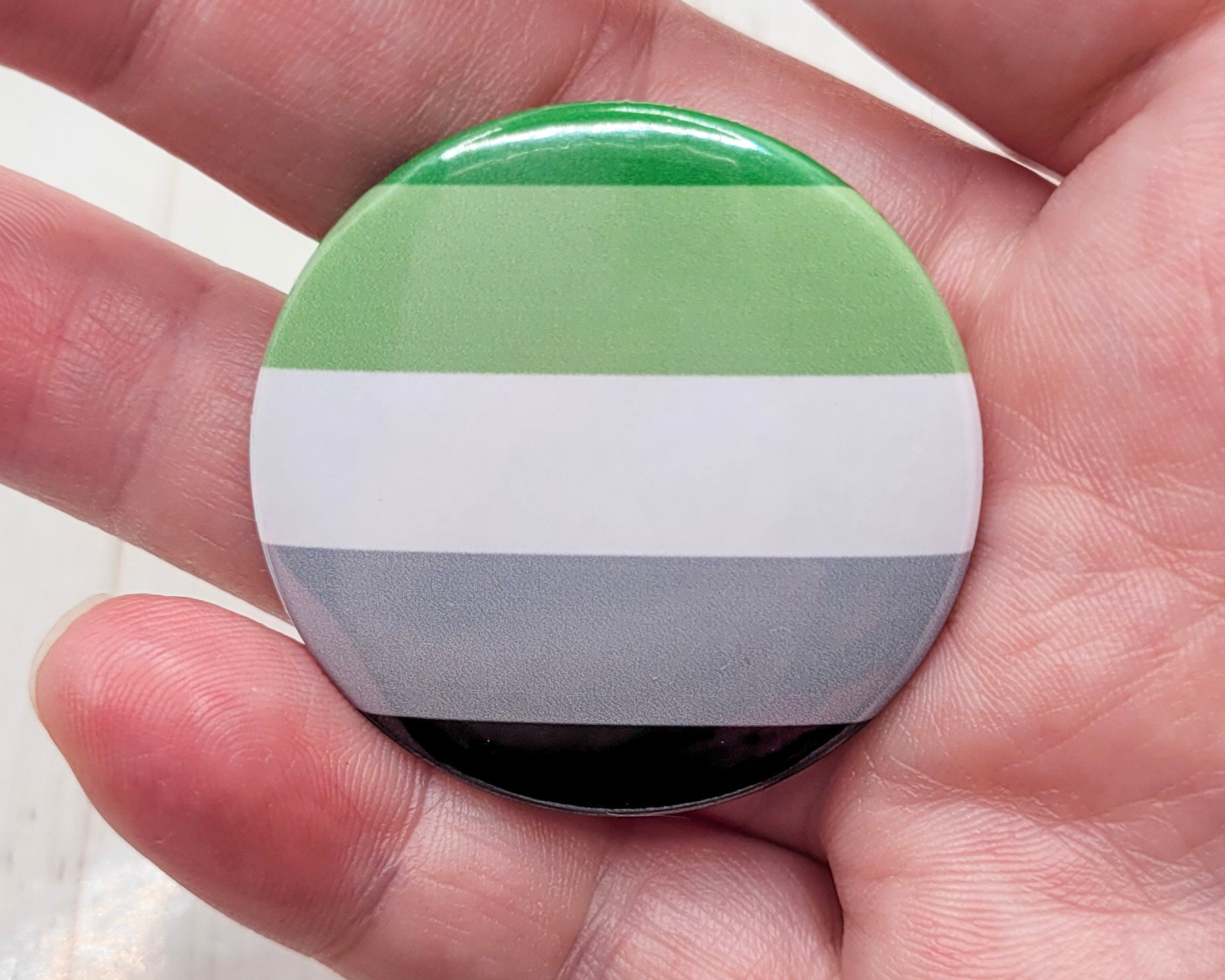 Aromantic Flag Pinback Button