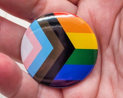 Progress Pride Flag Pinback Button