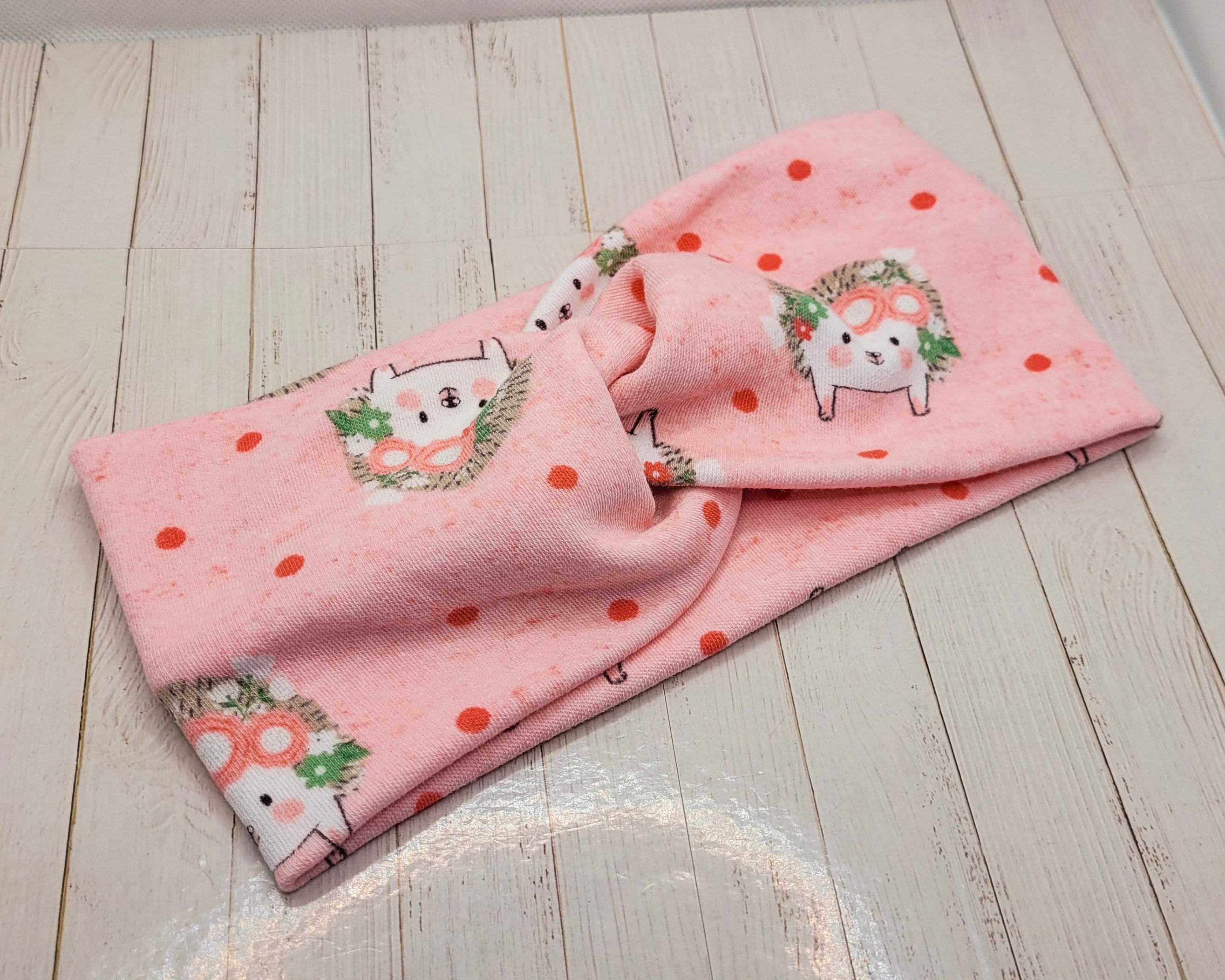 Hedgehog Print Stretch Knit Headband