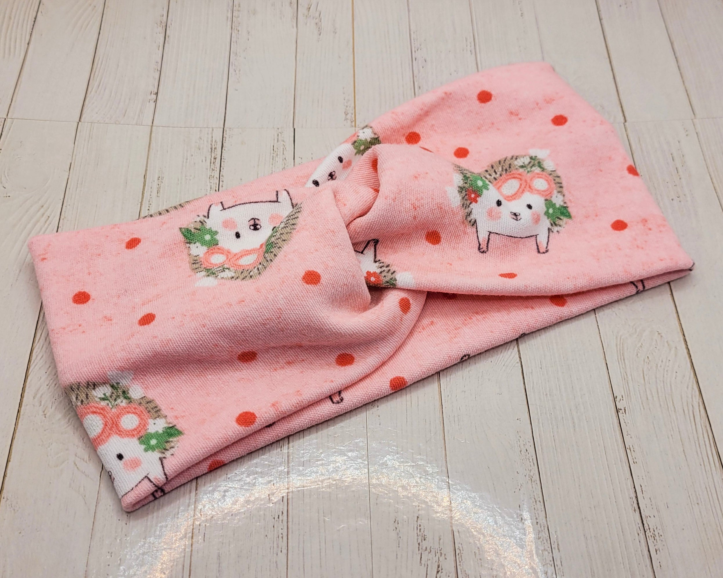 Hedgehog Print Stretch Knit Headband