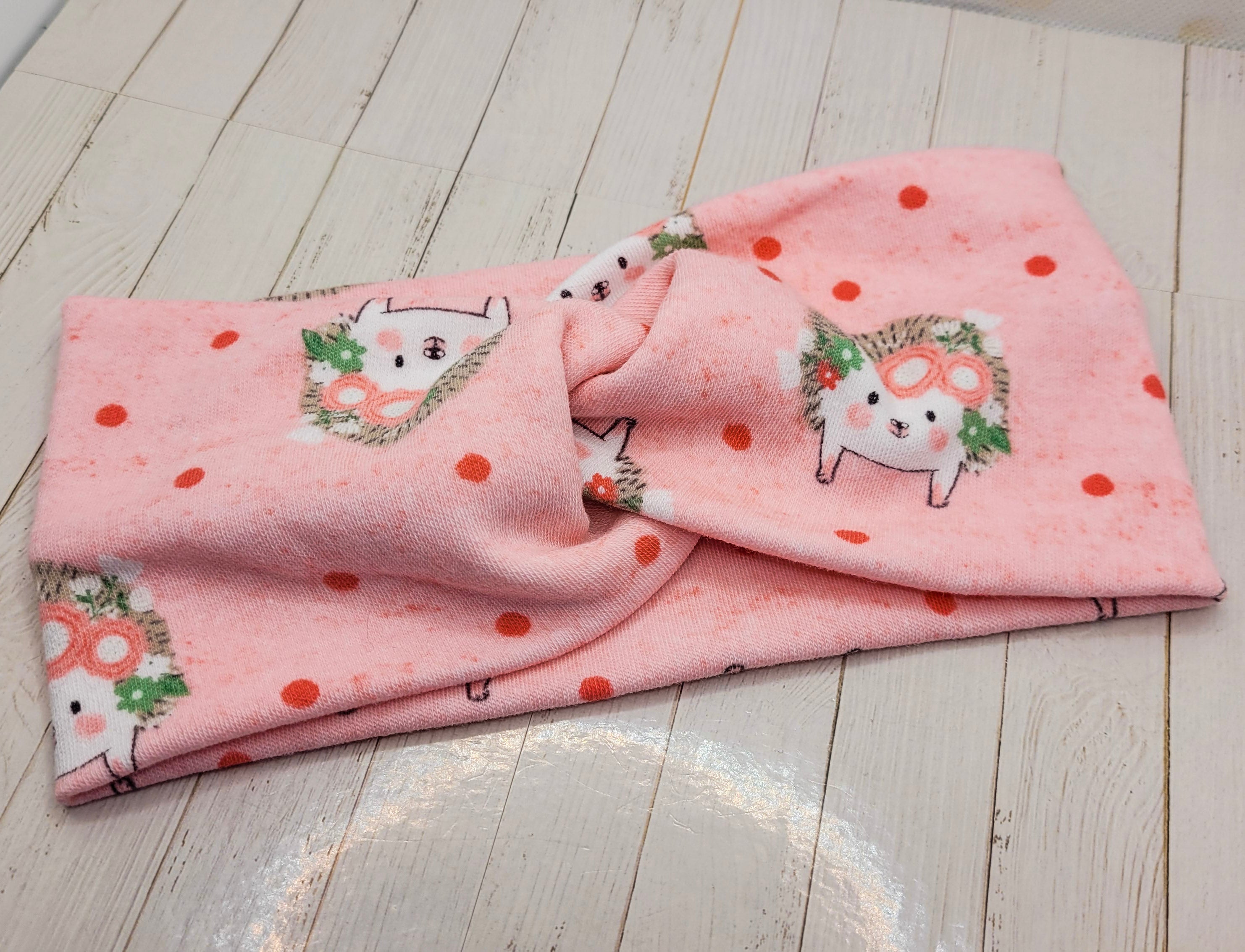 Hedgehog Print Stretch Knit Headband