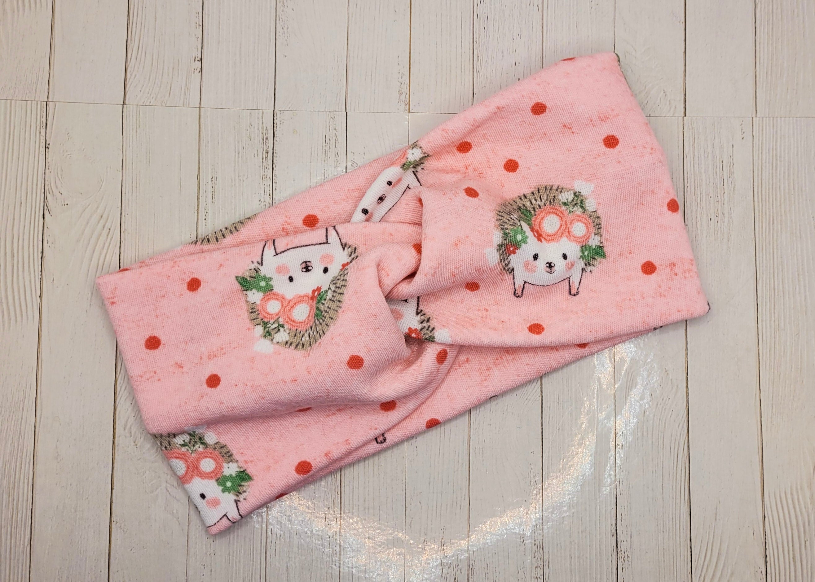 Hedgehog Print Stretch Knit Headband