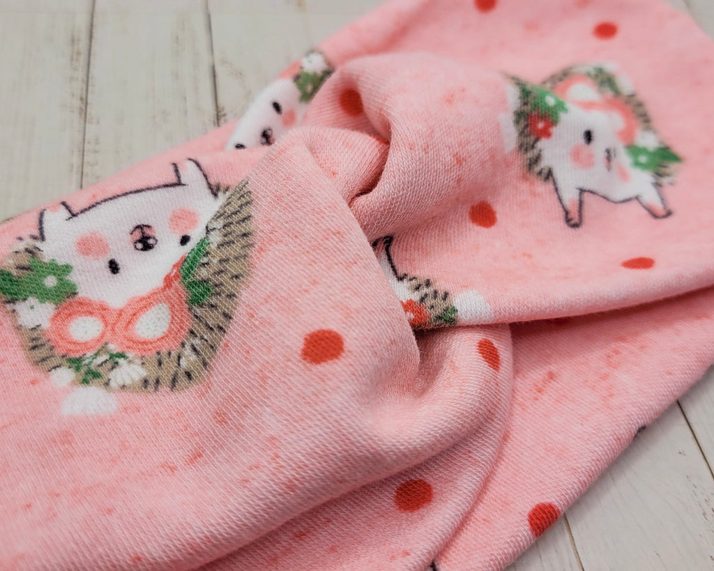 Hedgehog Print Stretch Knit Headband