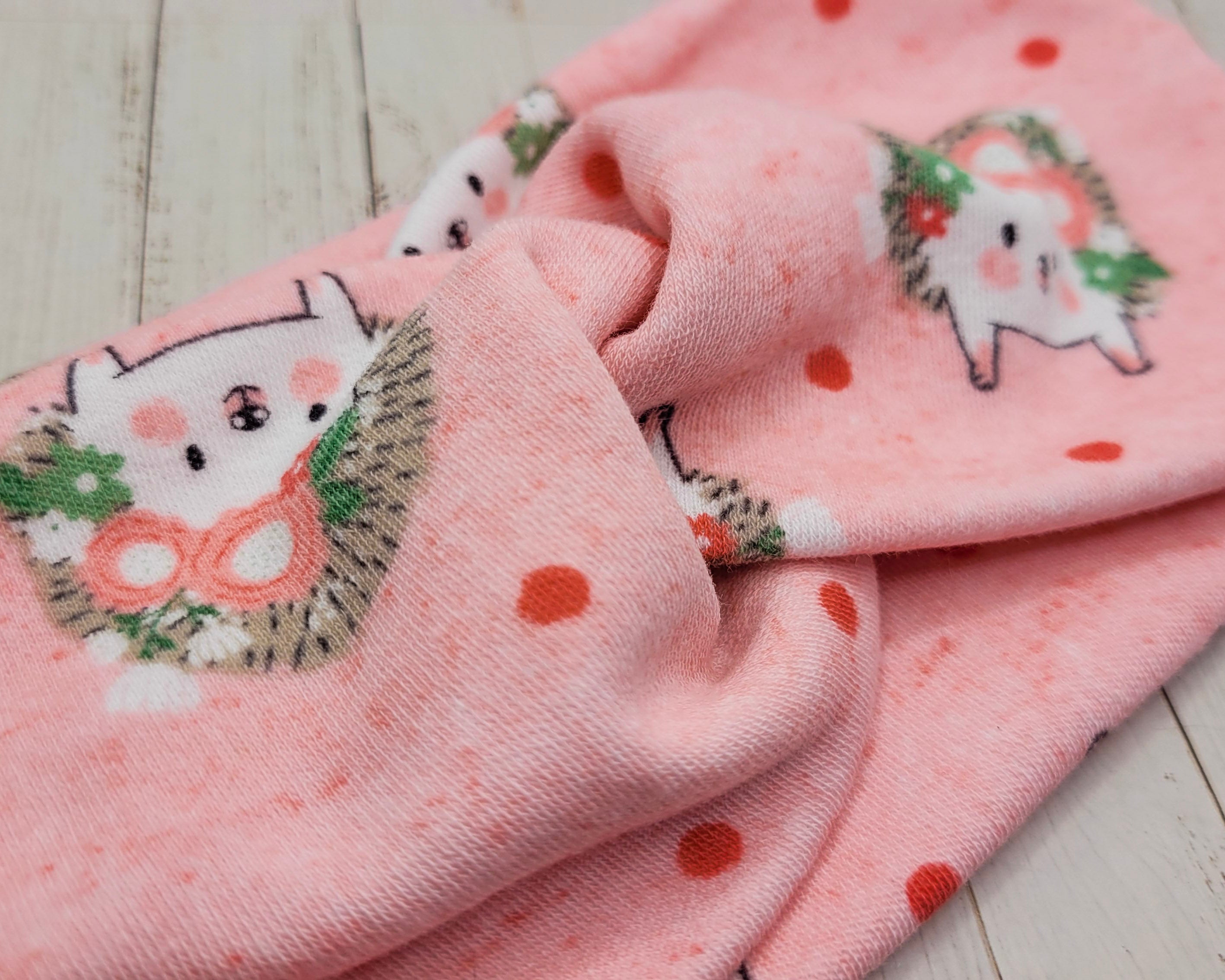 Hedgehog Print Stretch Knit Headband